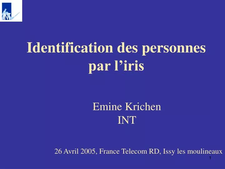 identification des personnes par l iris