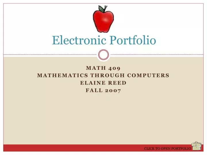 math 409 mathematics through computers elaine reed fall 2007