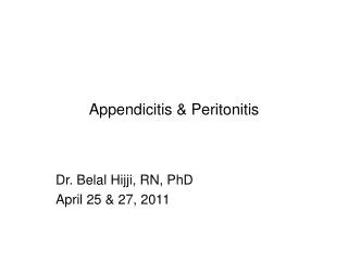 appendicitis peritonitis