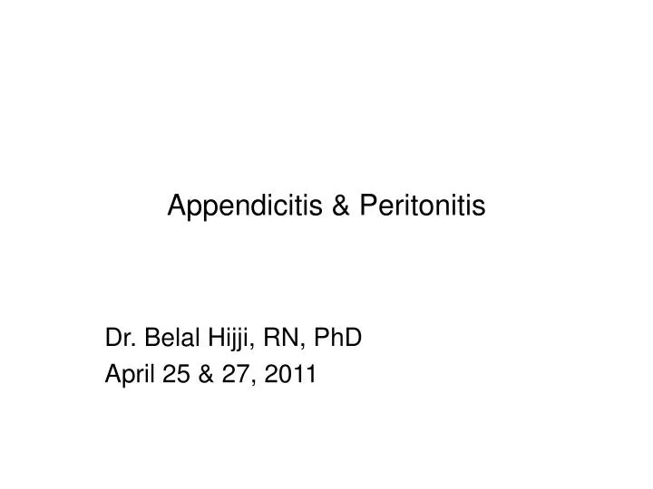 appendicitis peritonitis