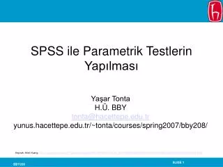 spss ile parametrik testlerin yap lmas