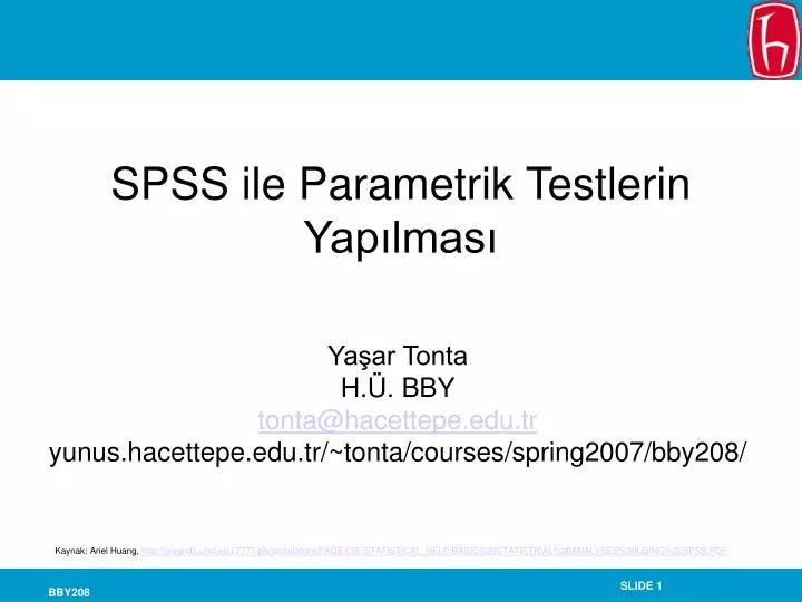 spss ile parametrik testlerin yap lmas