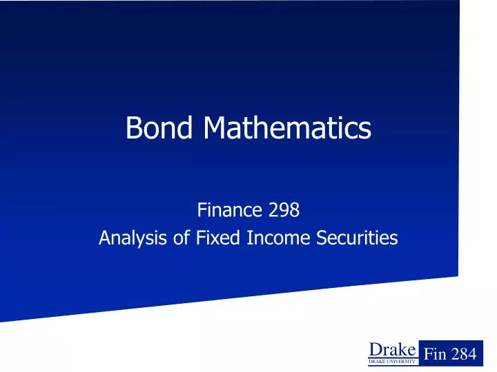 bond mathematics