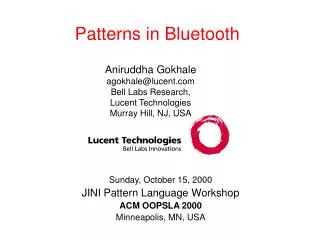 Patterns in Bluetooth