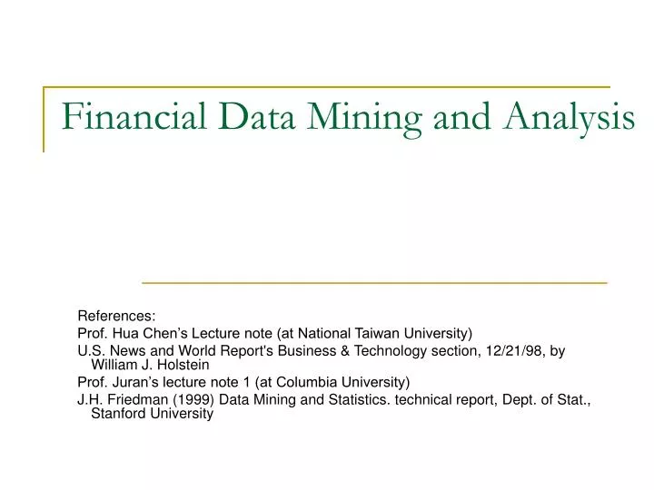 financial data mining and analysis