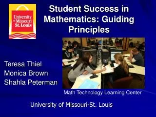 Student Success in Mathematics: Guiding Principles