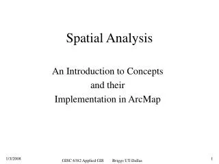 Spatial Analysis