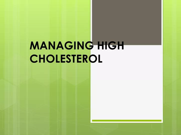 managing high cholesterol