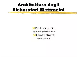 Architettura degli Elaboratori Elettronici