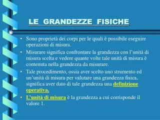 le grandezze fisiche