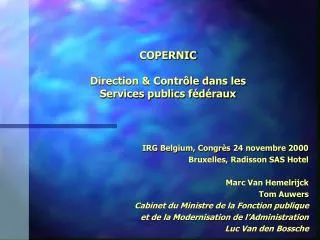copernic direction contr le dans les services publics f d raux