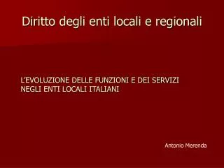 diritto degli enti locali e regionali