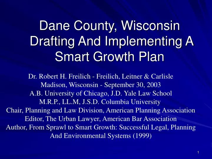 dane county wisconsin drafting and implementing a smart growth plan