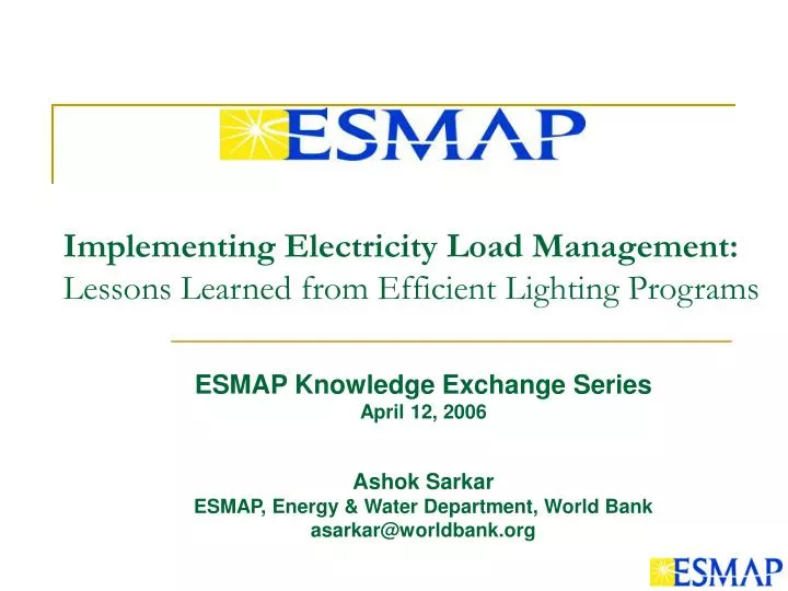 implementing electricity load management lessons learned from efficient lighting programs