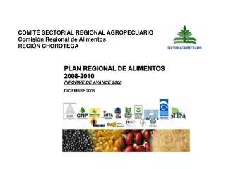 COMITÉ SECTORIAL REGIONAL AGROPECUARIO Comisión Regional de Alimentos REGIÓN CHOROTEGA