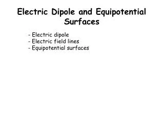 Electric Dipole and Equipotential Surfaces
