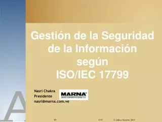 gesti n de la seguridad de la informaci n seg n iso iec 17799