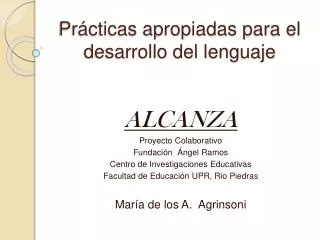 pr cticas apropiadas para el desarrollo del lenguaje