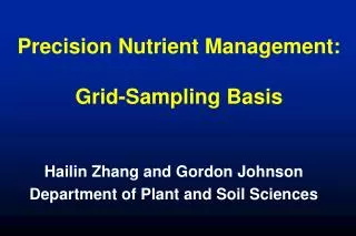 Precision Nutrient Management: Grid-Sampling Basis