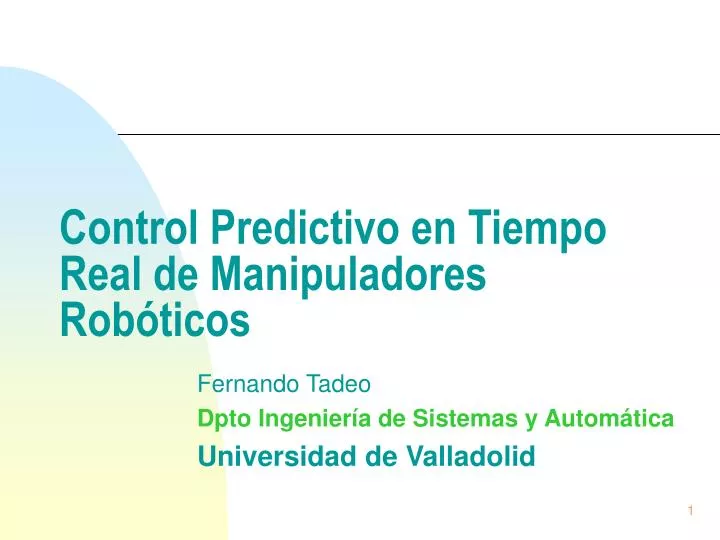 control predictivo en tiempo real de manipuladores rob ticos