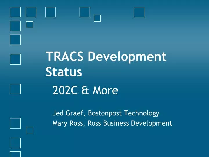 tracs development status