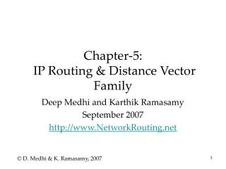 Chapter-5: IP Routing &amp; Distance Vector Family