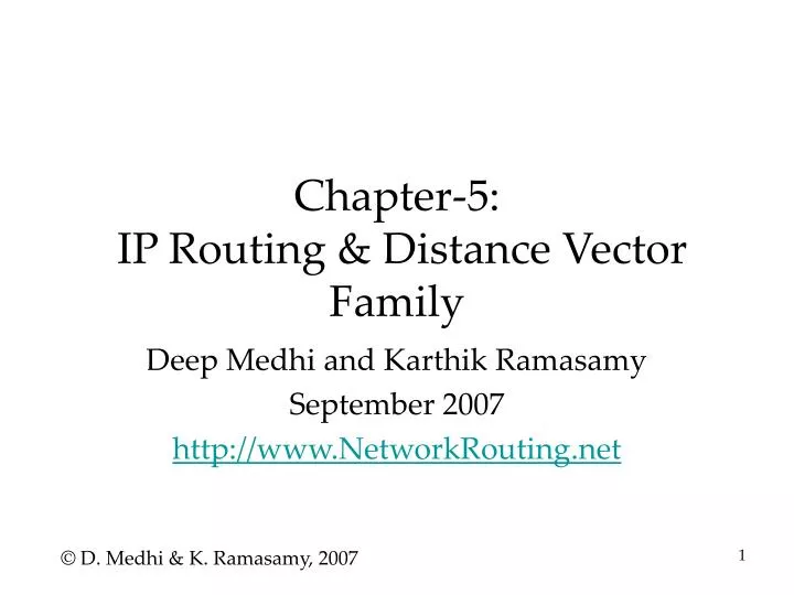 chapter 5 ip routing distance vector family