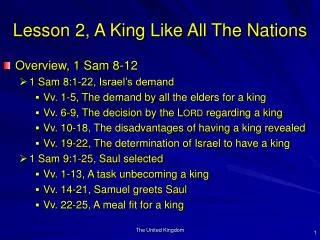 Lesson 2, A King Like All The Nations