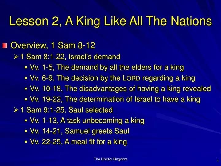 lesson 2 a king like all the nations