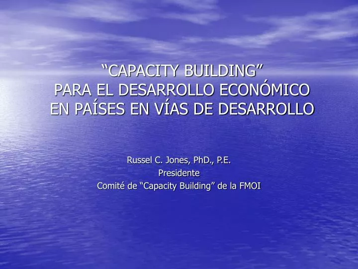 capacity building para el desarrollo econ mico en pa ses en v as de desarrollo