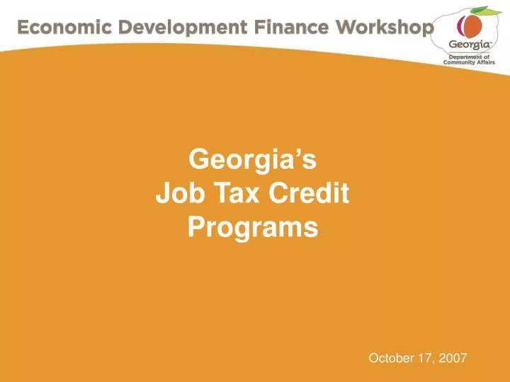 georgia s job tax credit programs