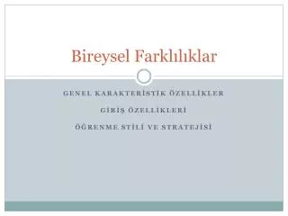 bireysel farkl l klar