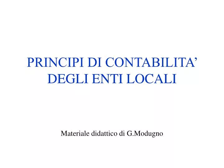 principi di contabilita degli enti locali