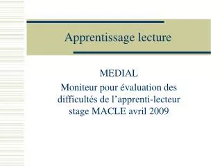 apprentissage lecture