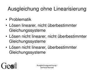 ausgleichung ohne linearisierung