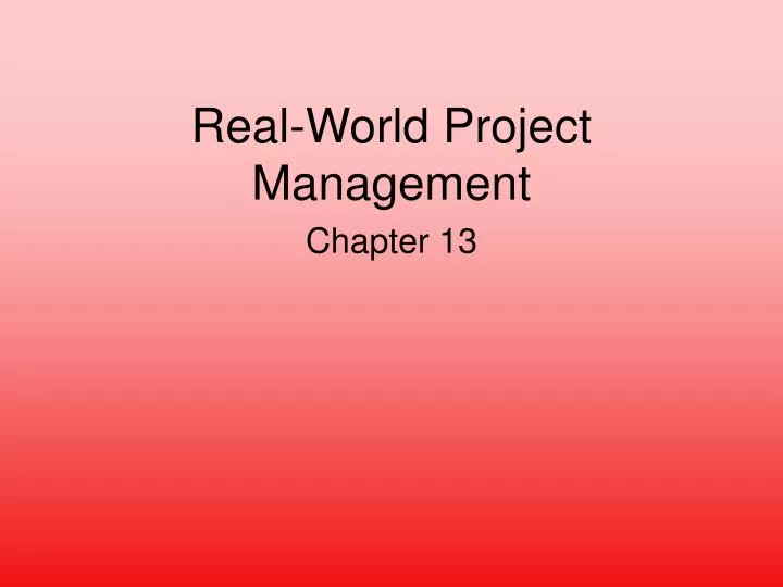 real world project management