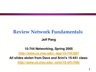 Review Network Fundamentals