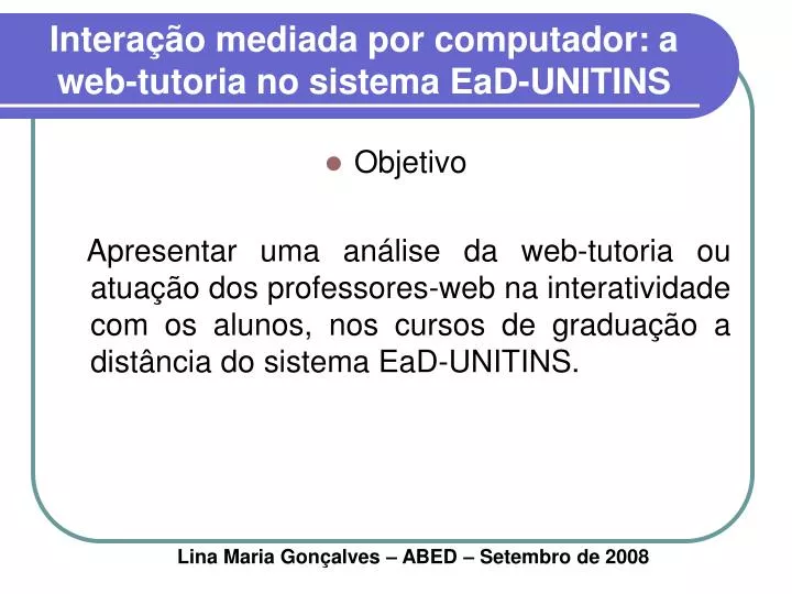 intera o mediada por computador a web tutoria no sistema ead unitins