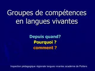 groupes de comp tences en langues vivantes