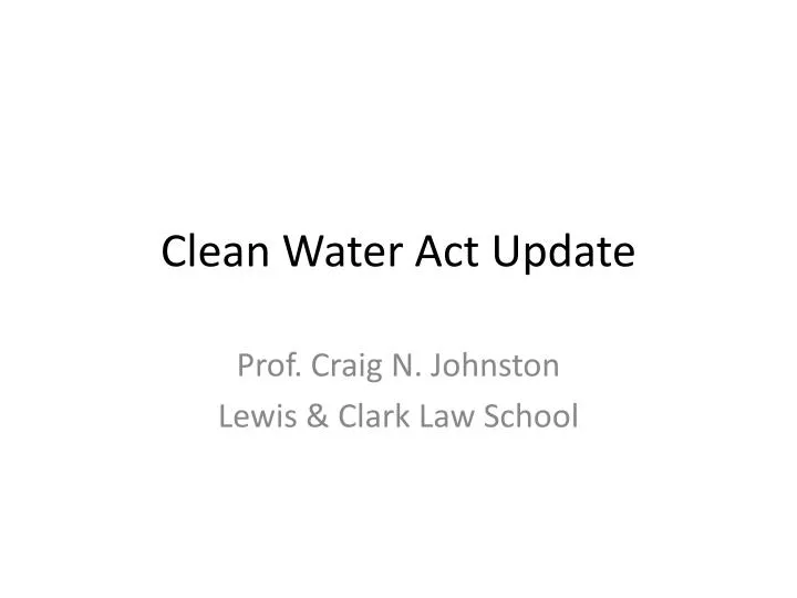 clean water act update