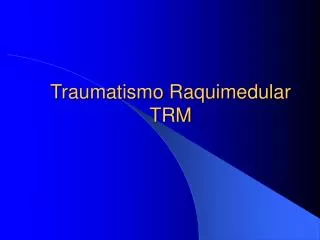 Traumatismo Raquimedular TRM