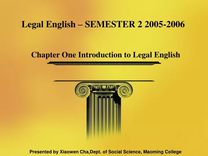 legal english semester 2 2005 2006