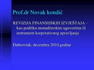 Prof.dr Novak kondić