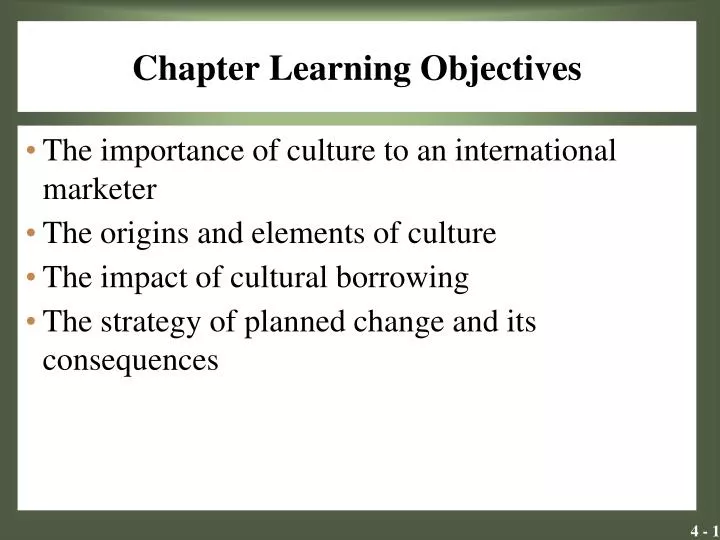 chapter learning objectives