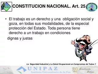 CONSTITUCION NACIONAL. Art. 25