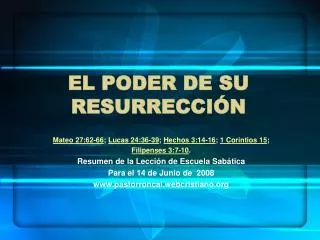el poder de su resurrecci n