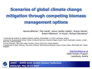 Scenarios of global climate change mitigation through competing biomass management options