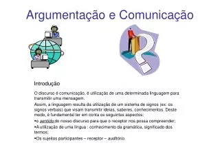 argumenta o e comunica o