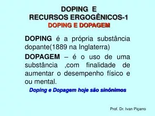 doping e recursos ergog nicos 1 doping e dopagem