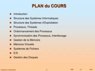 plan du cours